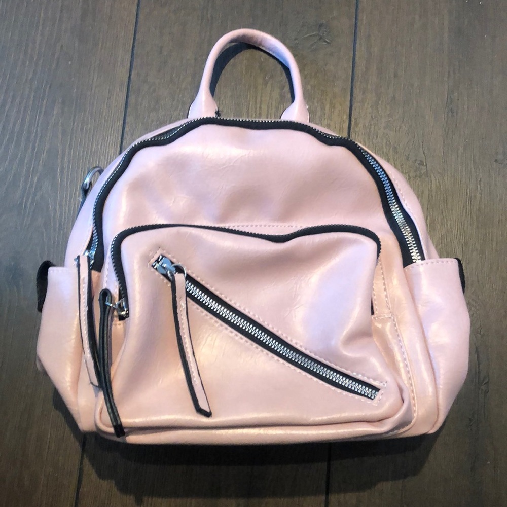 NWOT Vegan leather mini pink backpack